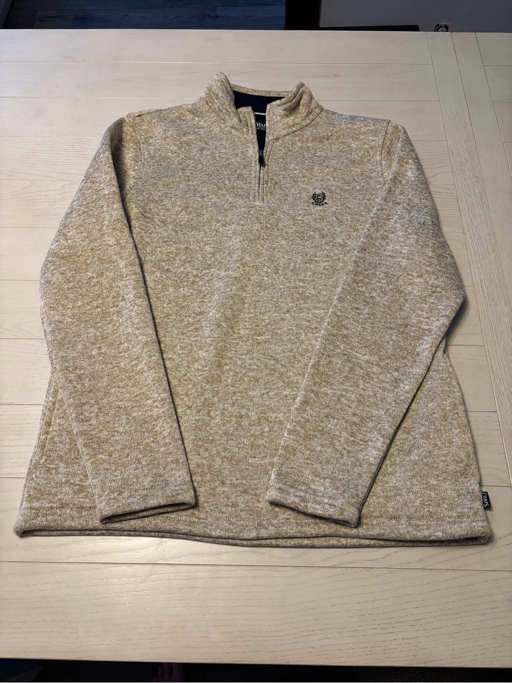 CHAPS quarter zip pullover L
